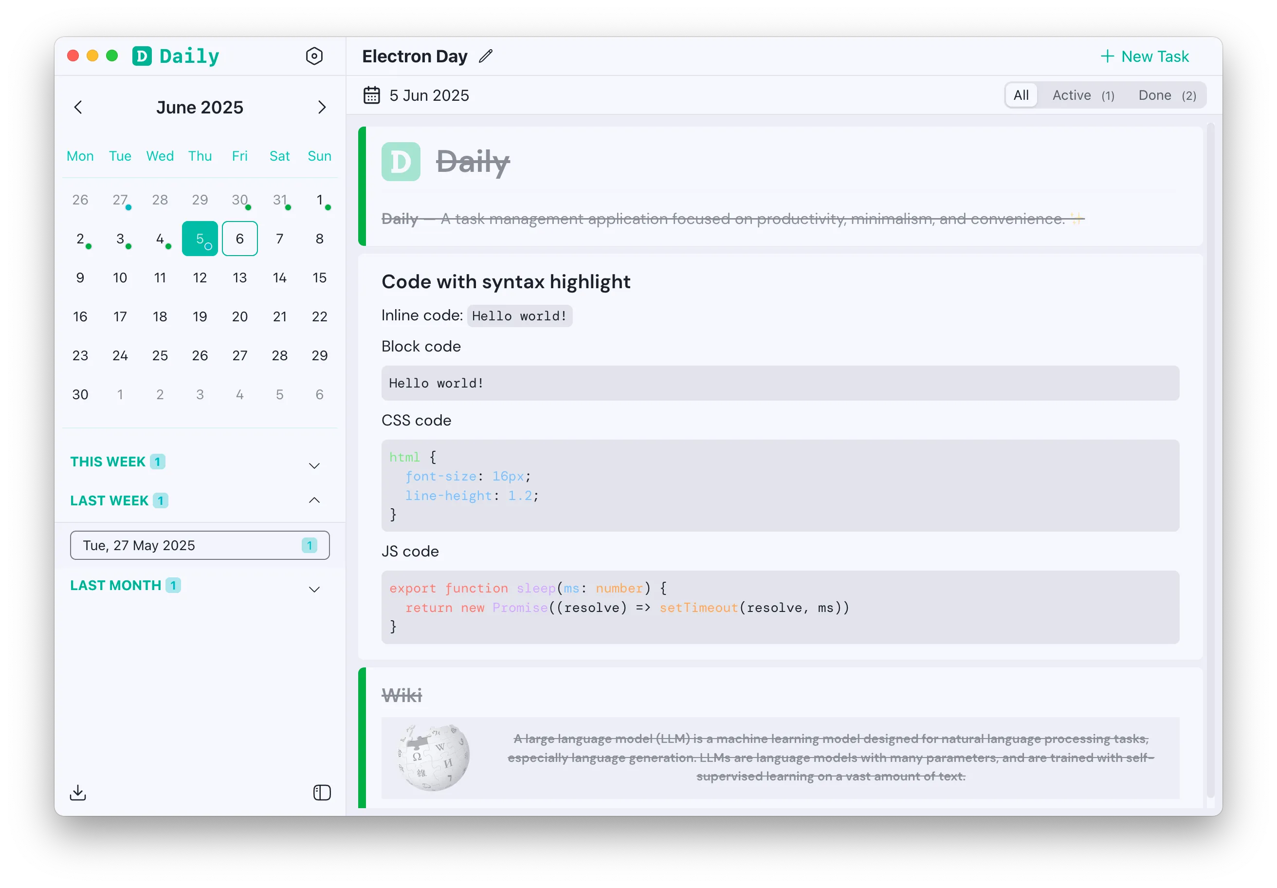 App preview - Light theme